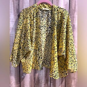 Anthropologie Yellow and Black Animal Print Wrap